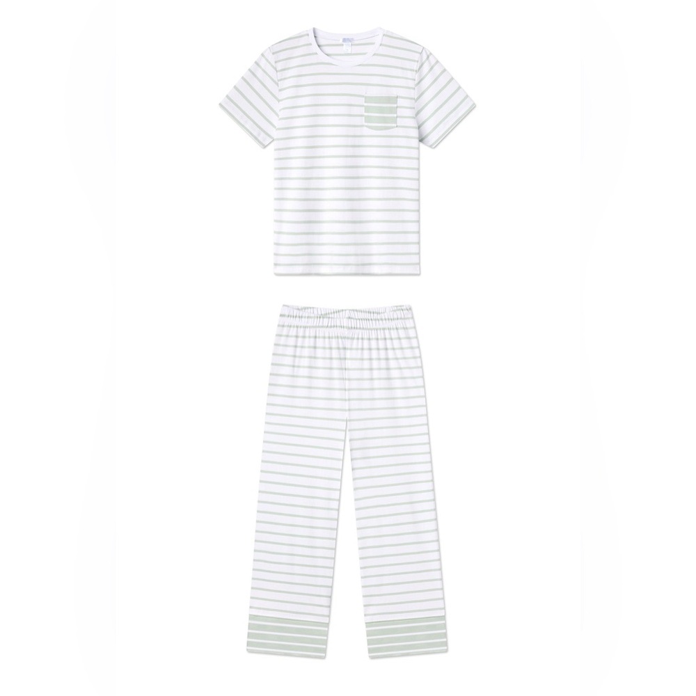 LAKE Pima Crew Wide Leg Pajama Set